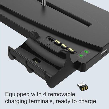 iplay Charging Stand for PS5 Controllers in Home Gaming - dual dock with removable charging terminals and USB port for family play