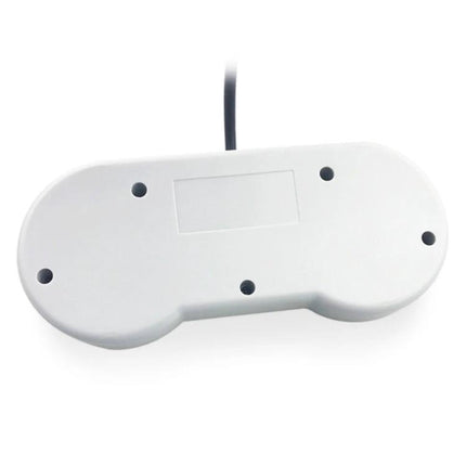 Wired USB Game Controller for PC and Mac with 1.5 Meter Cable - white retro-style wired USB gamepad shown from back with cable
