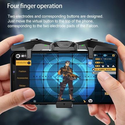 GameSir Gamepad for Gaming with Your Smartphone Anywhere - four-finger mobile controller clipped to phone for precise FPS play