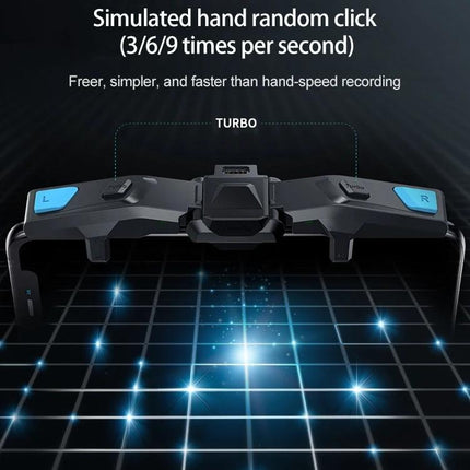 GameSir Gamepad for Gaming with Your Smartphone Anywhere showing turbo simulated hand clicks and capacitance trigger buttons