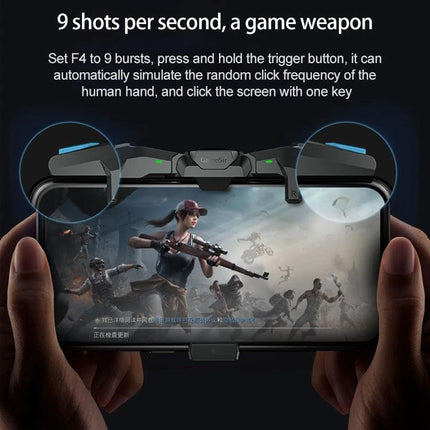 GameSir Gamepad for Gaming with Your Smartphone Anywhere attached to phone showing 9 shots per second triggers and gameplay
