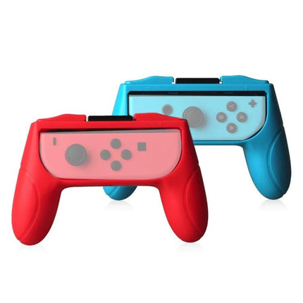 OIVO Grips for Comfortable Home Gaming with Nintendo Switch ergonomic red and blue controllers for reduced hand fatigue