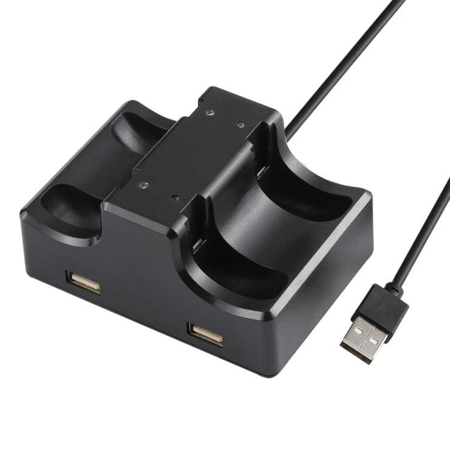 Home Charging Stand for Nintendo Switch Controllers by iplay - black 4-slot USB Joy-Con charging dock