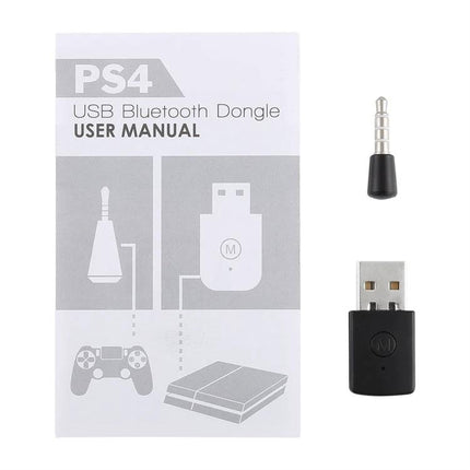 Compact Bluetooth Adapter for Home Gaming and Music Use - USB Bluetooth dongle and 3.5mm adapter for PS4 gaming headset