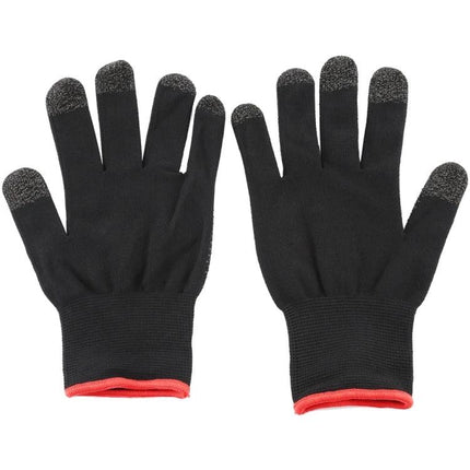 Comfortable Gloves for Touch Screens in Daily Life - black knit touchscreen gloves with red cuffs for commuting and outdoor use