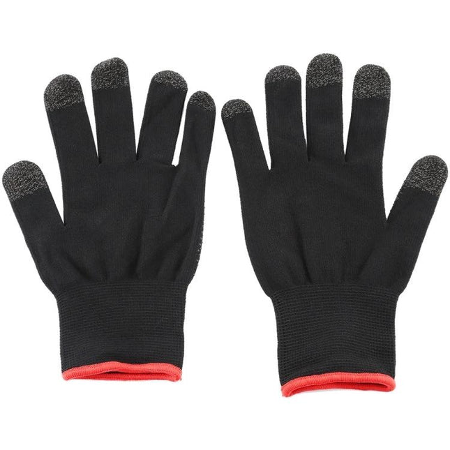 Comfortable Gloves for Touch Screens in Daily Life - black knit touchscreen gloves with red cuffs for commuting and outdoor use