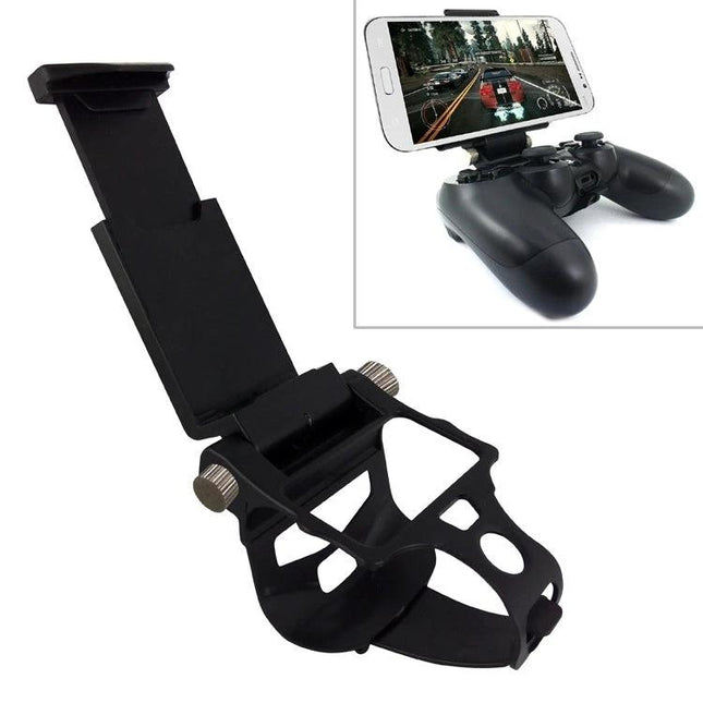 Foldable Stand for PS4 Controller and Phone During Gaming Sessions – adjustable snap-in holder keeps phone and PS4 controller organized on desk