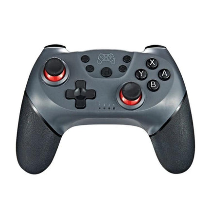 Game Controller for Everyday Nintendo Switch Gaming Sessions - wireless Bluetooth gray gamepad with red-trim analog sticks for family game nights