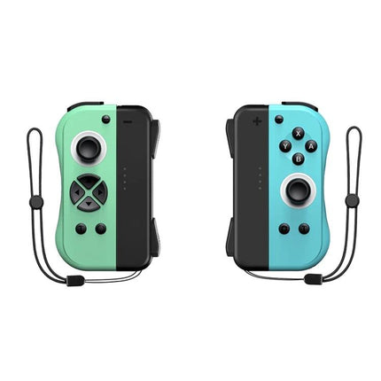 Joy-Con Style Controllers for Daily Nintendo Switch Gaming — mint green and light blue wireless Joy-Con style controllers with straps for daily play