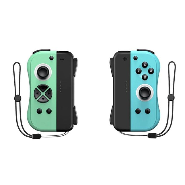 Joy-Con Style Controllers for Daily Nintendo Switch Gaming — mint green and light blue wireless Joy-Con style controllers with straps for daily play