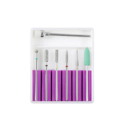 Nail Art Grinding Heads Set For Nail Polishing At Home - 10-piece alloy tungsten steel and plastic grinding heads kit in compact boxed set