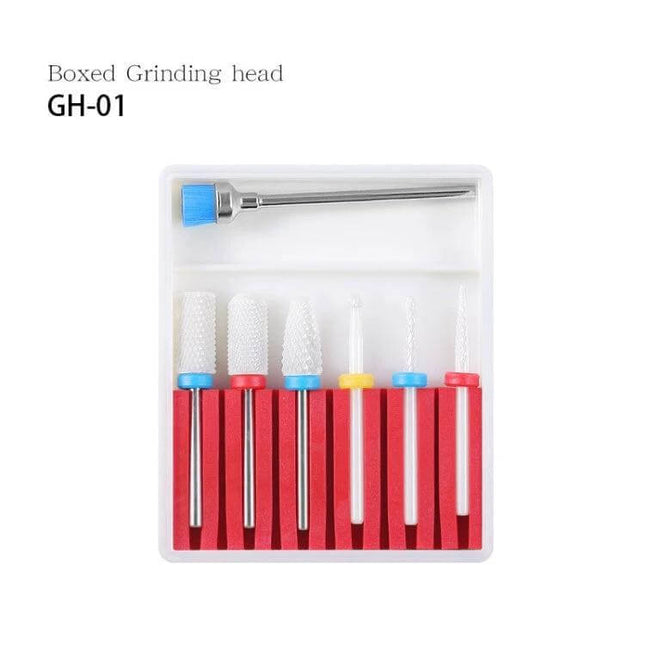 Nail Art Grinding Heads Set For Nail Polishing At Home - 10-piece boxed alloy and tungsten steel bits for DIY nails, exfoliating and polishing kit