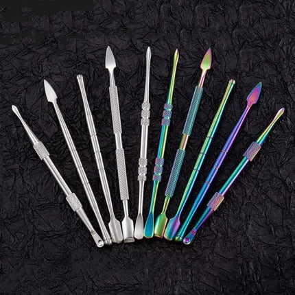 Nail Art Tool Set 5 In 1 For DIY Home Manicure And Nail Art - stainless steel double-ended manicure tools for shaping, cuticle care and residue cleanup