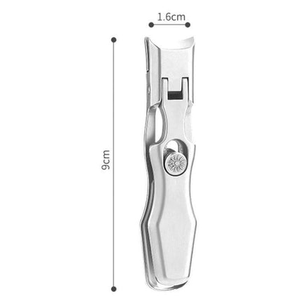 Nail Cutter With Anti Splash Design Stainless Steel compact 9cm stainless steel nail clipper with 3D curved double-sided blade