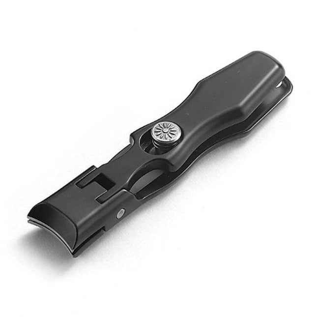 Nail Cutter With Anti Splash Design Stainless Steel black curved 3D cutting edge travel-friendly nail clipper