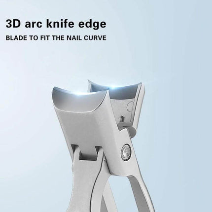 Nail Cutter With Anti Splash Design Stainless Steel 3D curved double-sided blade for precise fingernail and toenail trimming