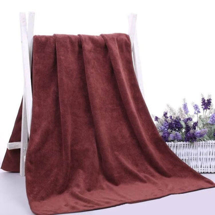 Nano Thickened Bath Towel For Salon And Home Use 30x60cm - Maroon compact fiber towel with dense weave and locking edge for salon and home