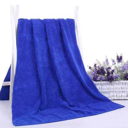 Nano Thickened Salon Towel 70x140 cm For Hairdressers blue absorbent salon towel draped on stand, microfiber fiber, professional salon use