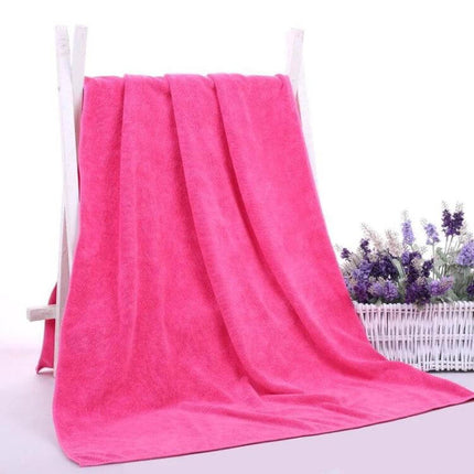 Nano Thickened Salon Towel 70x140 cm For Hairdressers - bright pink absorbent salon towel for drying, wrapping and daily professional use