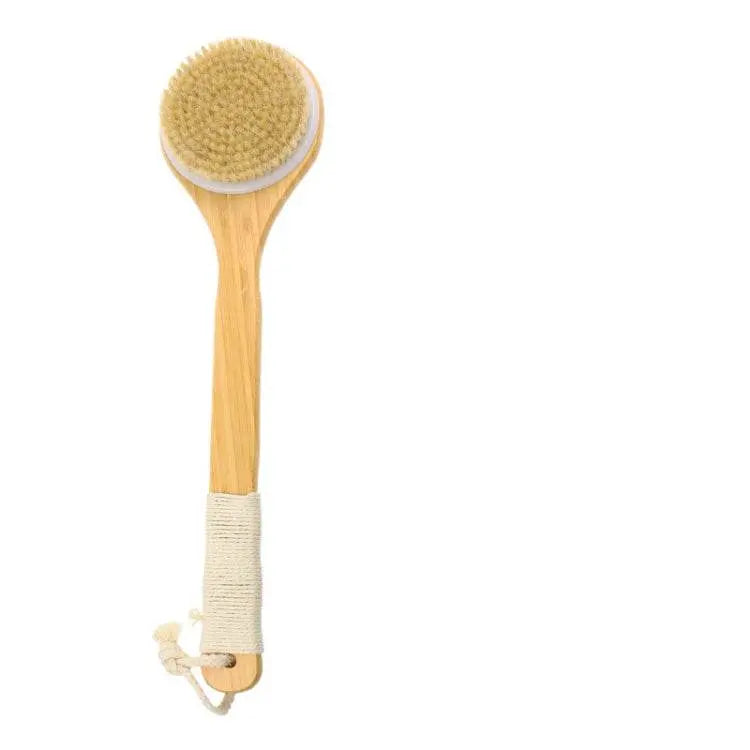 Natural Bristle Massage Exfoliating Shower Brush - Durable Brush 