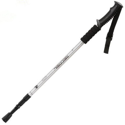 Necasil Three Section Aluminum Trekking Pole Black lightweight three-section aluminum trekking pole with plastic handle and carbon steel tip