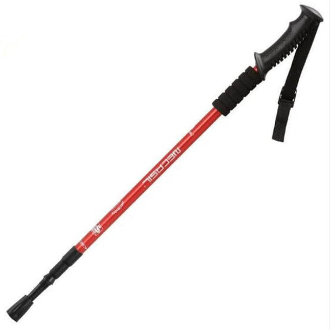Necasil Three Section Aluminum Trekking Pole Black lightweight three-section aluminum hiking pole with foam grip and adjustable strap