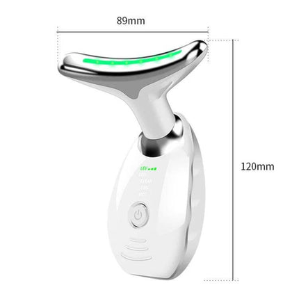 Neck Beauty Massager, Oval Shape For Neck And Facial Relaxation - white oval sonic ionic heat device for neck lines and facial contouring