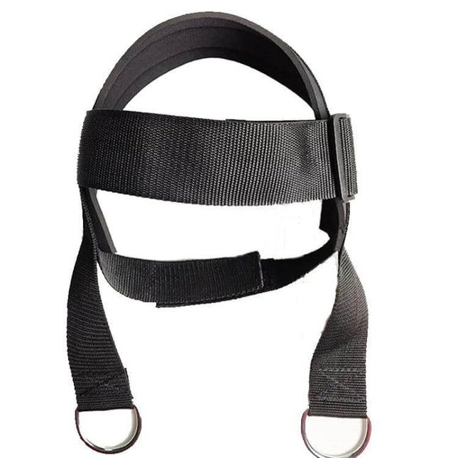 Neck Training Belt Padded Head Harness For Neck And Shoulder Workouts - padded adjustable head harness with D-rings for neck and upper-back training