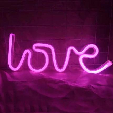 Neon LED Modeling Lamp Night Light For Indoor And Outdoor Use USB Powered pink love neon sign on wall shelf USB powered decorative light