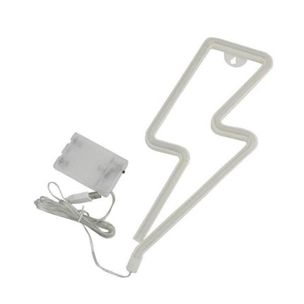 Neon LED Modeling Lamp Night Light For Indoor And Outdoor Use USB Powered lightning bolt neon tube with USB and battery pack, wall or shelf hanging