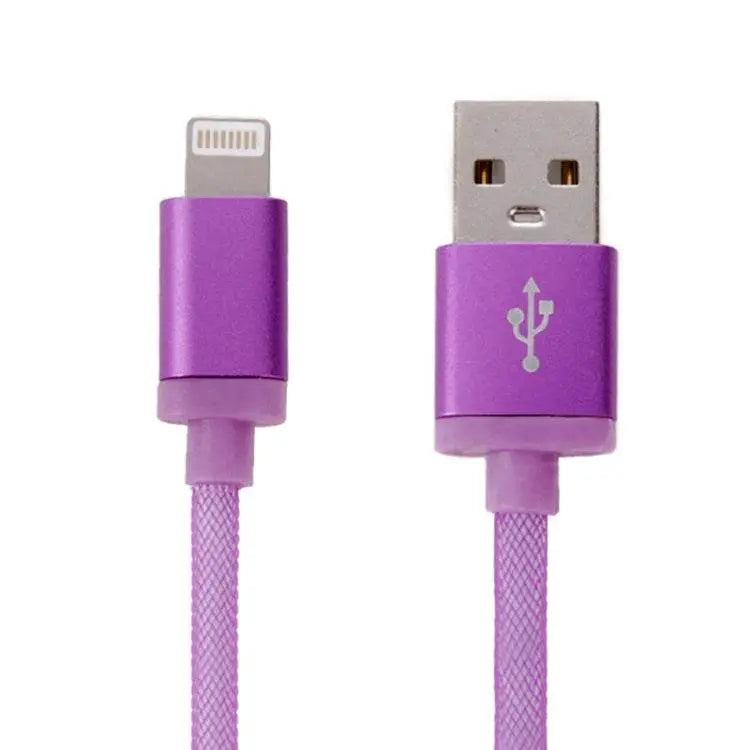 Net Style Metal Head 8 Pin to USB Data Charger Cable 25cm