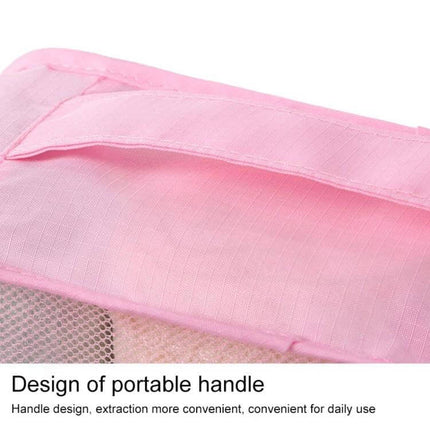 NIBESSER Travel Mesh Packing Cube Set For Clothes, 6 Piece pink cube close-up portable handle and mesh panel for visibility and lightweight packing