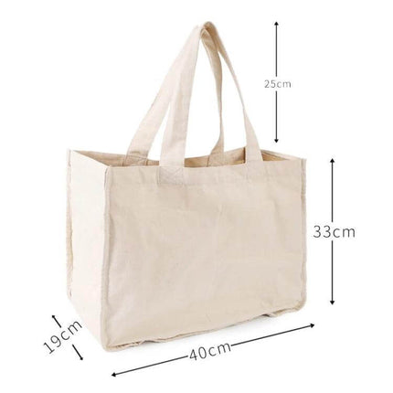 NIEN Compartmentalized Grocery Bag for Fruits and Vegetables - cotton tote with compartments, large 40x33x19cm opening and 25cm handles for market produce