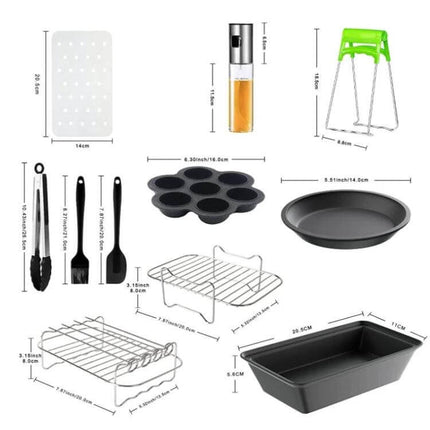 Ninja Foodi 8 Quart 11 In 1 Air Fryer Accessory Set Kit with non-stick pans racks tongs and tools for baking grilling steaming