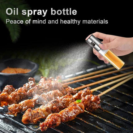 Ninja Foodi 8 Quart 11 In 1 Air Fryer Accessory Set Kit with oil spray bottle used to mist grilled kebabs on a rack