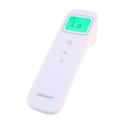 Non Contact Ear And Forehead Infrared Thermometer For Family Use - white handheld non-contact digital thermometer with green backlit display