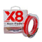 Non-Fade X8 PE Fishing Line 150m 0.8mm For Freshwater bright red braided spool with non-fade PRO soft coating for freshwater bass and trout