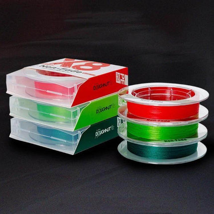 Non-Fade X8 PE Fishing Line 150m 0.8mm For Freshwater - red green braided PE line spools with PRO soft coating for lakes and rivers