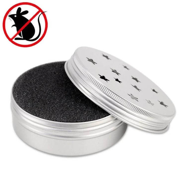 Non-Toxic Mouse Repeller For Home Use Protects Cables silver vented tin with sponge diffuser for ginger lemon scent