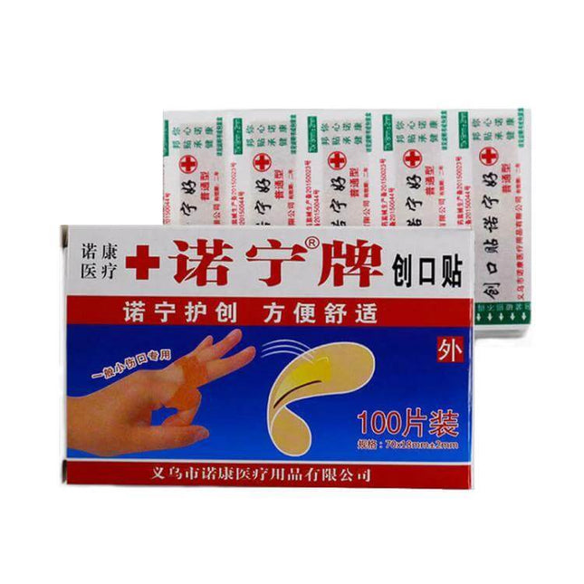 Noning Waterproof Band Aid 100 Count Box For Everyday Wounds box of 8.5 x 2.9 cm waterproof bandages for cuts blisters hands feet