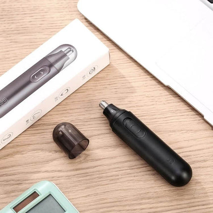 Nose Hair Trimmer Detachable For Easy Grooming At Home - compact detachable washable nose trimmer with 360-degree head and AAA battery operation