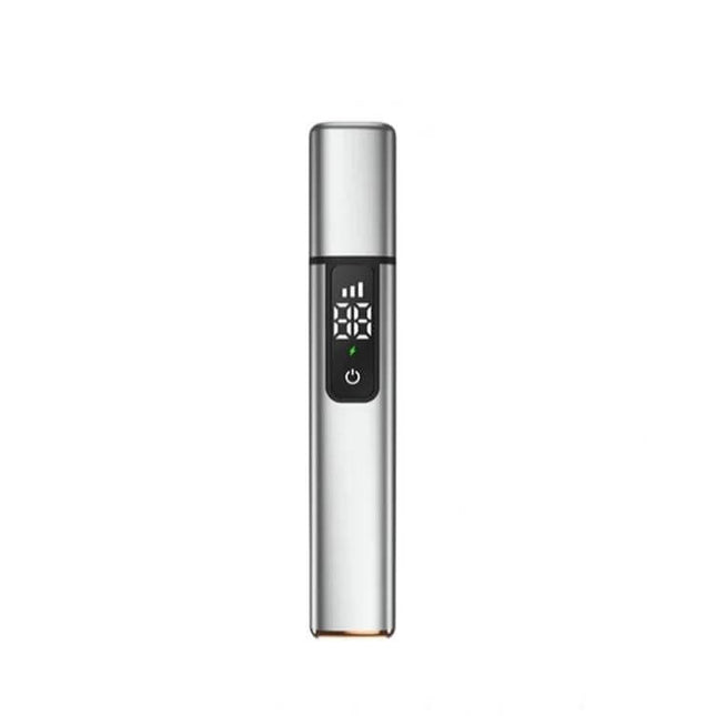 Nose Hair Trimmer With Rechargeable Battery For Daily Grooming - compact stainless steel pen-sized rechargeable trimmer with digital display