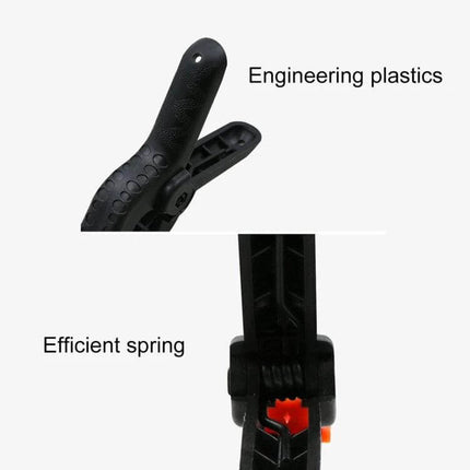 Nylon Backdrop Clip Clamp 212mm For Photo Studio Woodworking showing black nylon clamp with rounded handle and efficient spring close-up