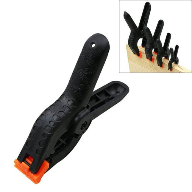 Nylon Backdrop Clip Clamp 212mm For Photo Studio Woodworking - 5-pack black nylon clamps with orange tips for holding backdrops, canvases, and thin wood panels