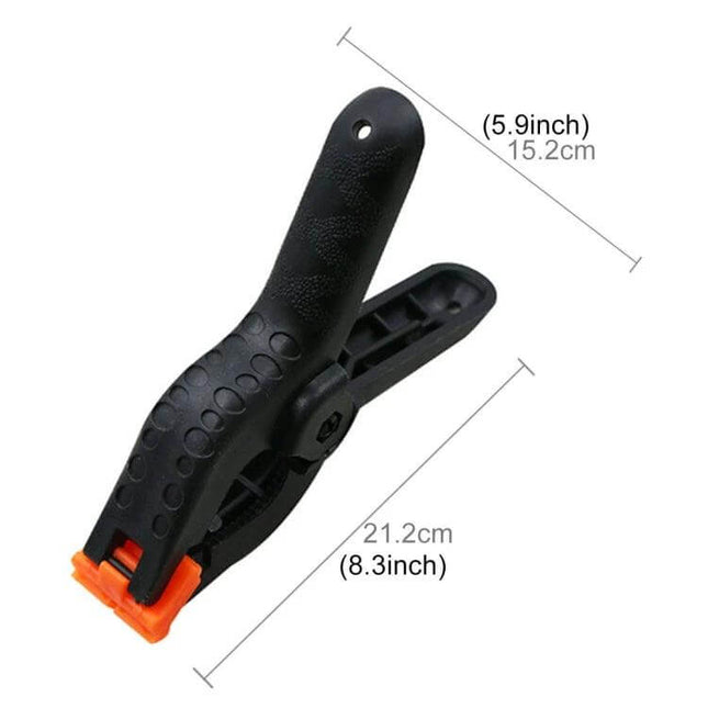 Nylon Backdrop Clip Clamp 212mm For Photo Studio Woodworking - 5-pack black nylon clamp with orange tip, rounded handle for backdrops and woodworking