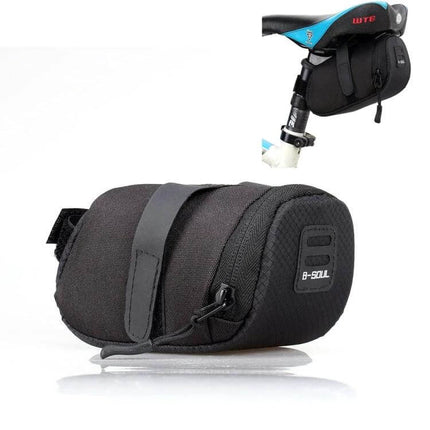 Nylon Bicycle Saddle Bag For Small Essentials On Rides black 600D nylon mini saddle bag with strap attachment for keys phone camera