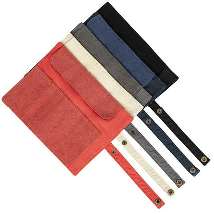 Nylon Canvas Watch And Strap Portable Storage Bag Blue - compact blue cotton canvas pouch holds up to 5 watches or straps, secure travel organizer