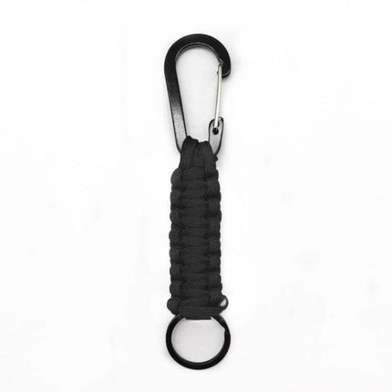 Nylon Umbrella Rope Paracord Carabiner Key Chain Army Green - compact 7-core paracord keychain with carabiner and key ring, 4mm, 113kg tensile