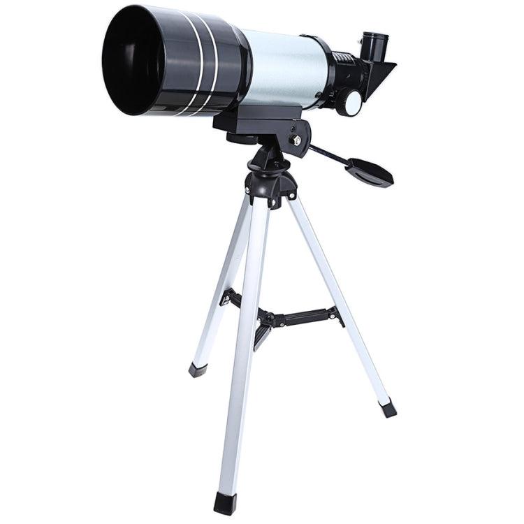 F30070M Compact Professional 70mm High Definition Astronomical Telescope with Adjustable Tripod (Silver)