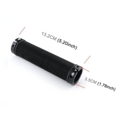 Bike Lock On Rubber Handlebar Grips Ergonomic Comfort black ribbed grip with alloy lock rings 13.2cm length anti-slip ergonomic design